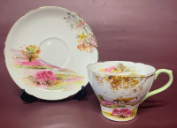 Antique 1940s SHELLEY Old Ireland Tea Cup and Saucer