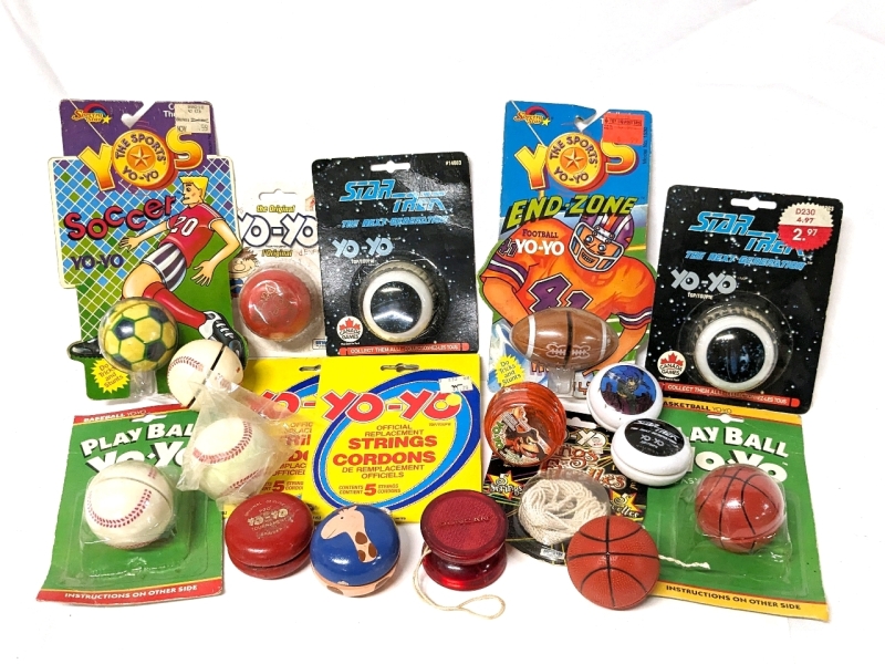 Vintage Yo-Yo's: Nintendo Donkey Kong, Star Trek, Batman, Wood, Top Tournament, Sports & Replacement Strings