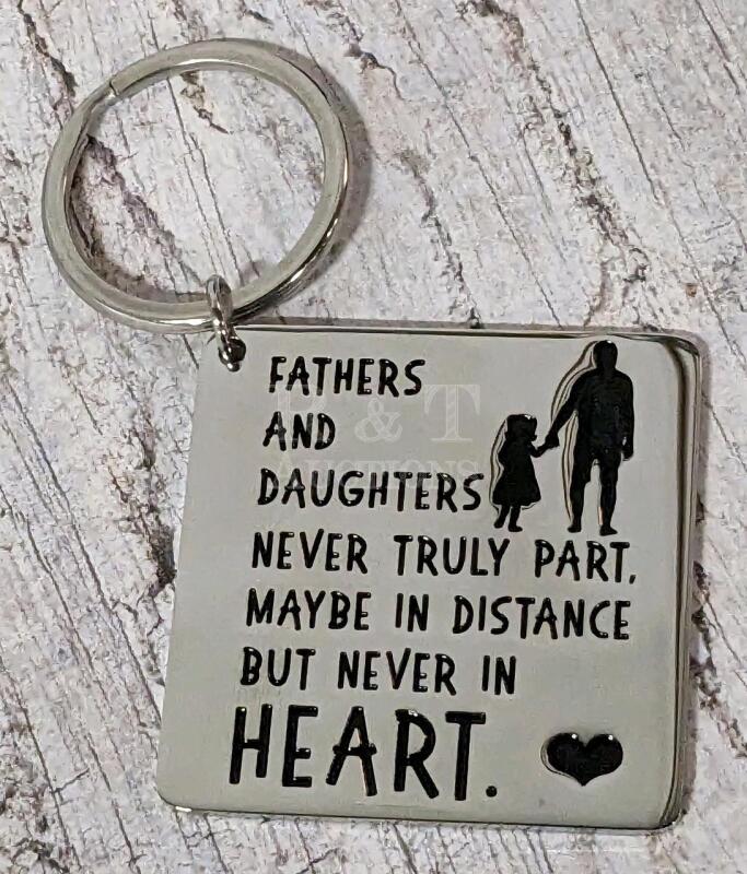 10 (Ten) New Daddy + Daughter Heartwarming Keychains.