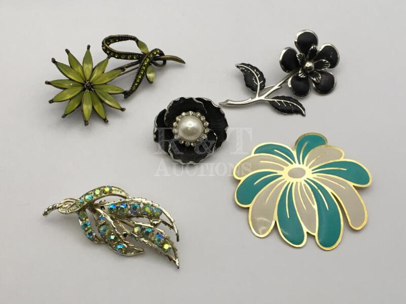 Vintage Floral Brooch Lot