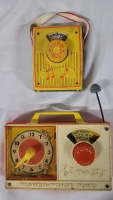 2 Vintage Fisher Price Wind Up Radios - Working