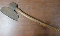 Antique Primitive Hand Forged Iron Broad Axe , measures 34" long