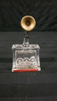 Vintage Glass Radio Candy Holder with Bottom 4.5 inches tall