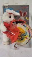 Vintage Rabbit Drumming - Drum-Pounding - 8.5" Tall