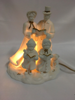 White Clay Christmas Carolers Light