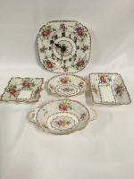 Royal Albert Petit Point Candy Dish Clock Lot