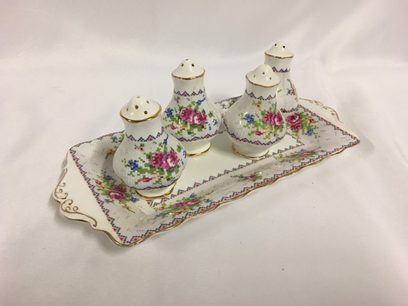 Royal Albert Petit Point Shakers and Tray