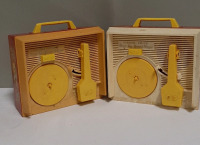 Vintage Fisher Price Record Players with Records.