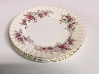 4 Vintage Royal Albert Plates - Lavender Rose Pattern