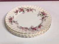 4 Vintage Royal Albert Plates - Lavender Rose Pattern