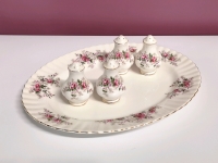 Vintage Royal Albert Oval Platter & Salt & Pepper Shakers - Lavender Rose Pattern