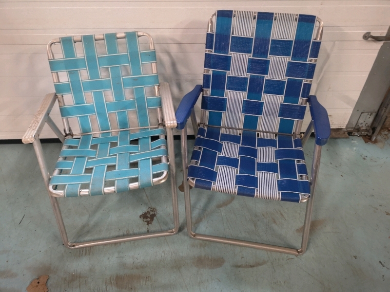 3 Vintage Outdoor Folding Chairs