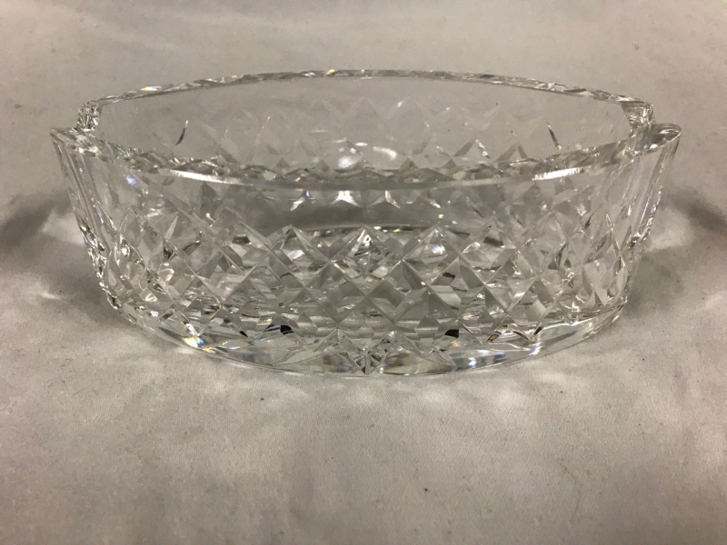 Cut Crystal Oval Ashtray 5 inches long