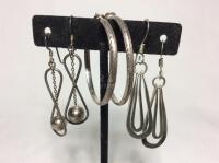 3 prs Sterling Silver Earrings