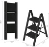 AriseWork Folding 3-Step Ladder , Black . New , Sealed - 2