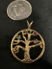 10K Yellow Gold Tree of Life Precious Gems Pendant - 2