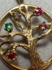 10K Yellow Gold Tree of Life Precious Gems Pendant - 5