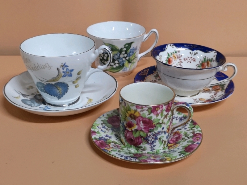 Vintage Teacups & Saucers - Royal Winton, Argyle +