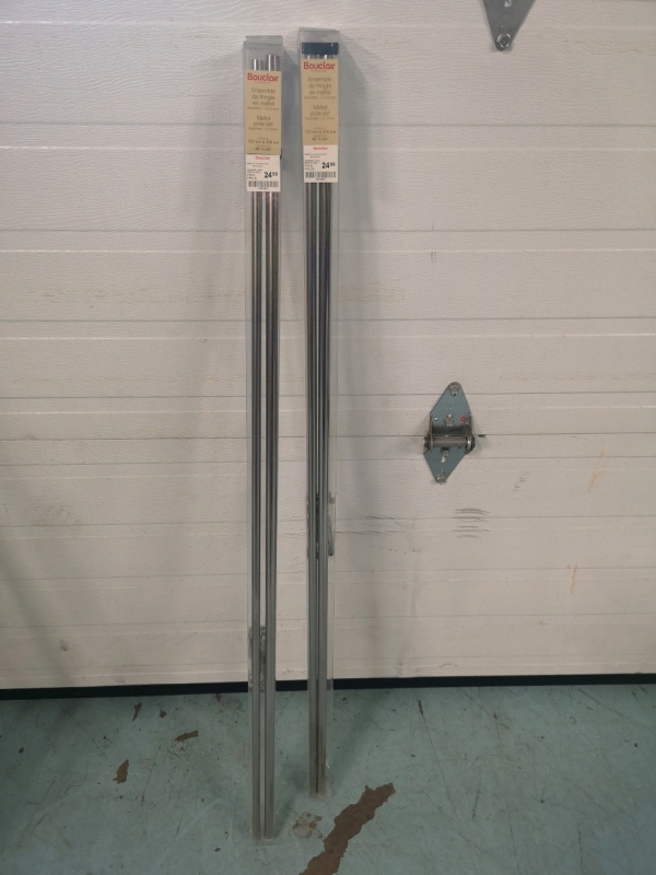 2 New Bouclair Metal Curtain Rods - 48" to 86"