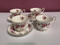 Vintage Royal Albert Teacups & Saucers - Lavender Rose Pattern