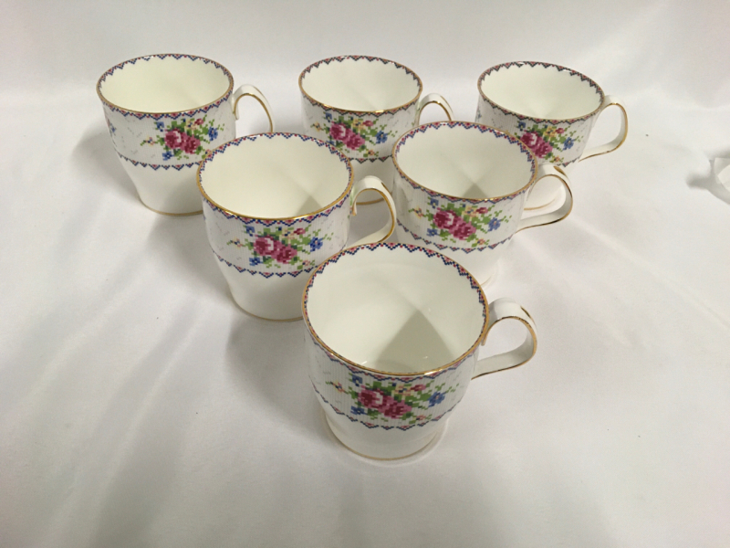 Royal Albert Petit Point 6 Coffee Mugs