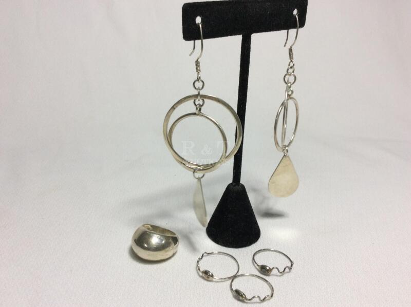 Retro Sterling Silver Jewelry Earrings & Rings