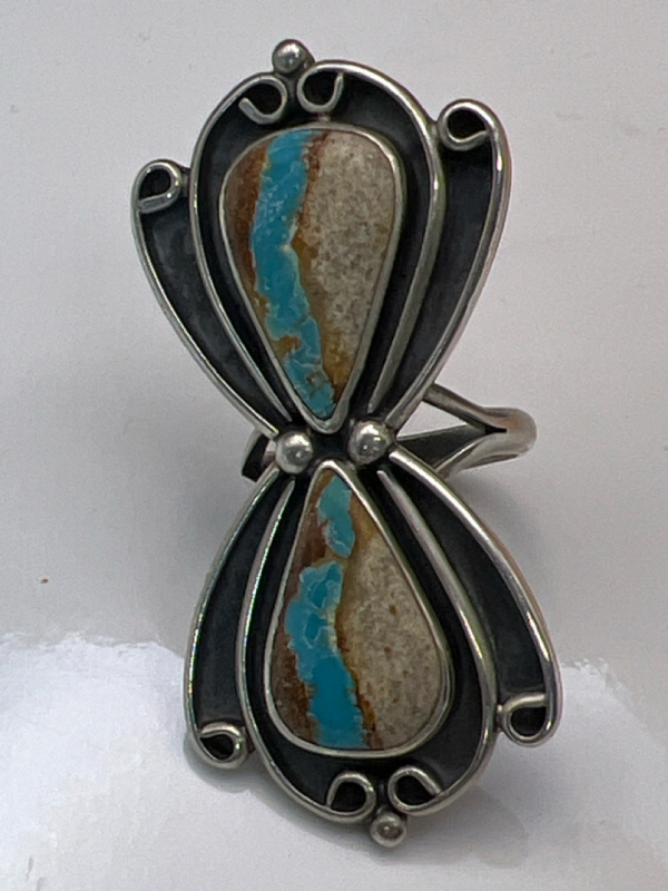 Navajo Silver Turquoise Statement Ring