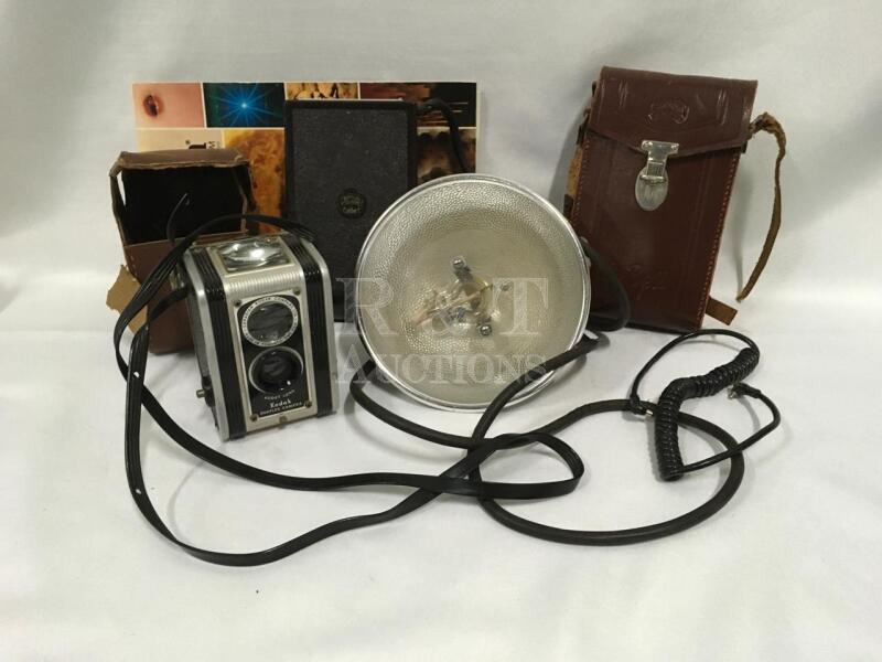 Vintage Kodak Duaflex Camera and Flash