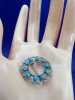 Antique Sterling Turquoise Brooch - 3