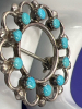 Antique Sterling Turquoise Brooch - 5