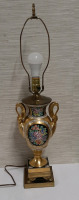 Vintage Porcelain Sevres Style Heavily Gilded Lamp