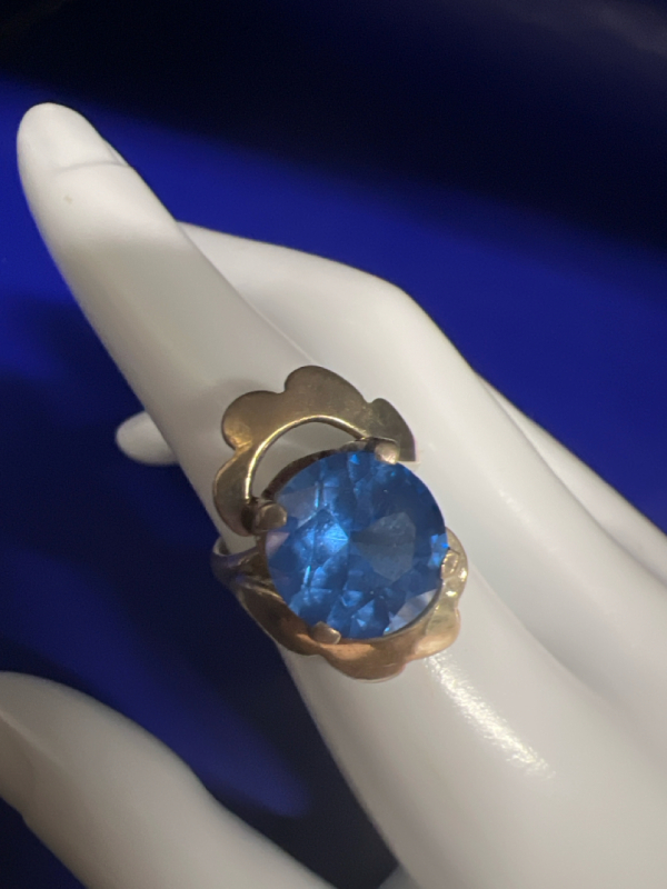 J. Sotelo Eagle 93 Sterling Mexican Ring Blue Stone