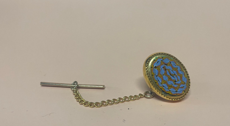 Vintage Italian micro mosaic tie pin