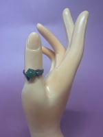 Polish Silver and Jade Ring size 6