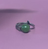 Polish Silver and Jade Ring size 6 - 2