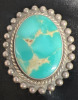 Sterling and Turquoise Southwest Native Brooch