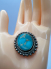 Sterling and Turquoise Southwest Native Brooch - 3