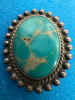 Sterling and Turquoise Southwest Native Brooch - 5