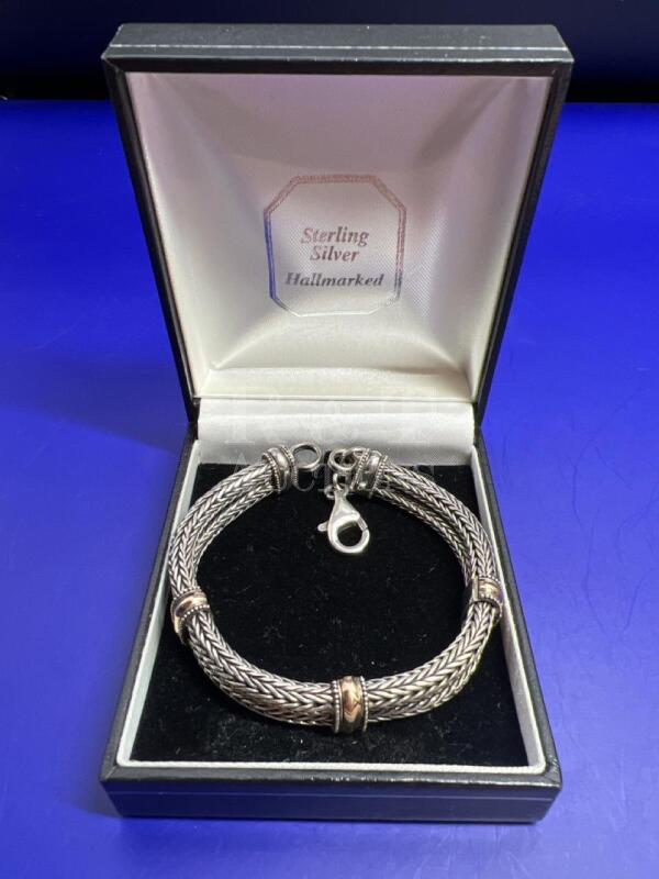 925 Sterling Braided 2 Band Bracelet