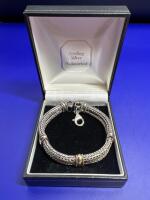 925 Sterling Braided 2 Band Bracelet