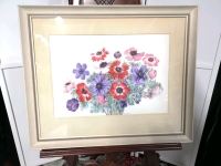 Vintage Watercolour "Anenones " Emily Sartain 1903 to 1990 British Canadian artist