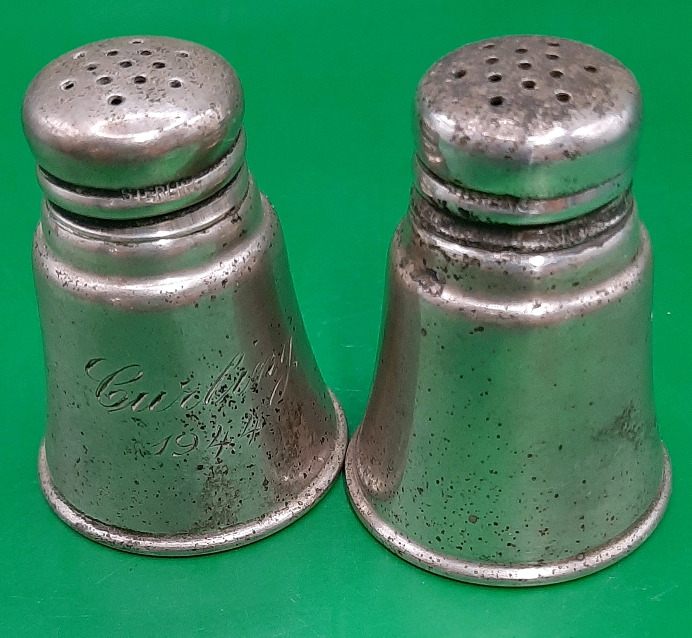 Vintage International Silver Salt and Pepper Shakers