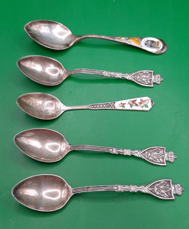 Vintage 5 Sterling Silver Collectible Spoons