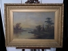 Antique Victorian Oil on Canvas of Native Encampent - unsigned