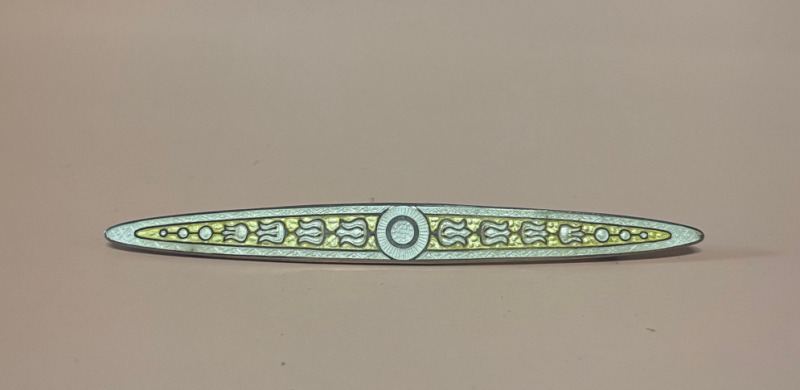 Art deco Enamel and Sterling Brooch