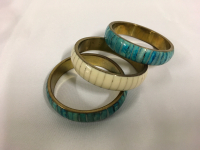 Three (3) Bone and Brass Bangles