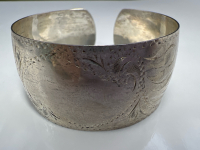 Sterling Cuff Bracelet Stamped S-C