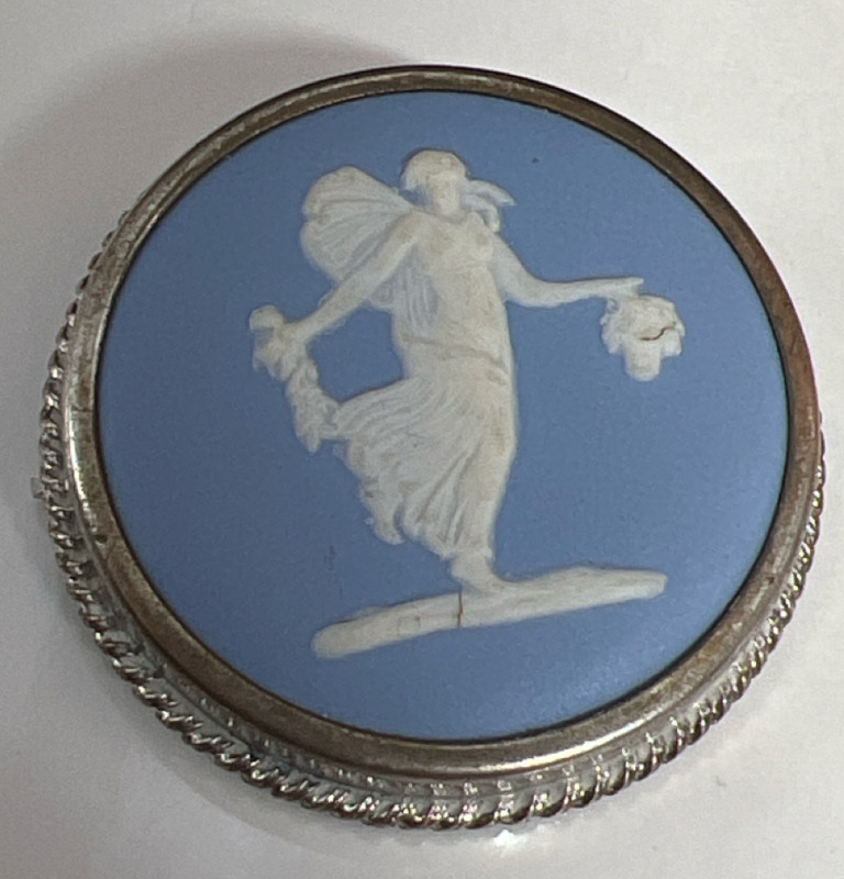 Wedgwood Blue Jasperware Sterling Brooch