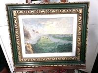 Vintage Framed Sea Scene Oil on Board - Signed