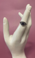 Sterling silver and Onyx ring Size 4.5